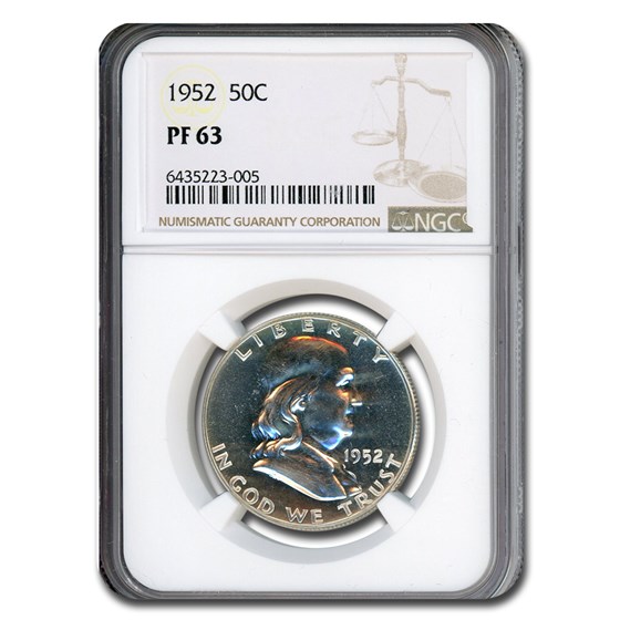 1952 Franklin Half Dollar PF-63 NGC 1952 Franklin Half Dollar PF-63 NGC