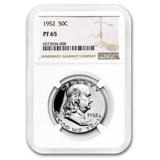1952 Franklin Half Dollar PF-65 NGC 1952 Franklin Half Dollar PF-65 NGC