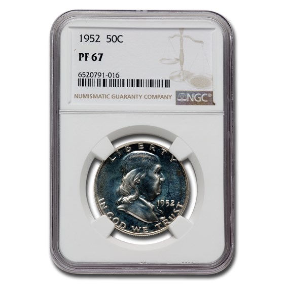 1952 Franklin Half Dollar PF-67 NGC 1952 Franklin Half Dollar PF-67 NGC