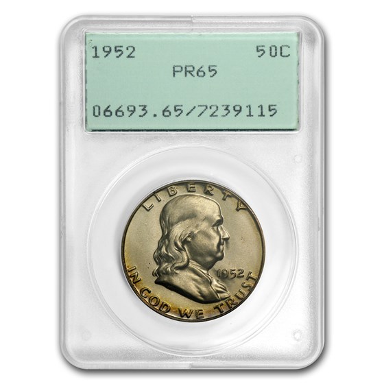 1952 Franklin Half Dollar PR-65 PCGS (Rattler Holder) 1952 Franklin Half Dollar PR-65 PCGS (Rattler Holder)