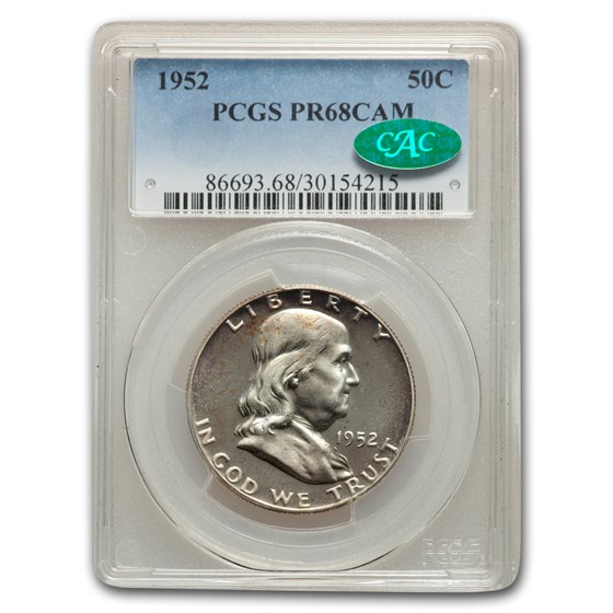 1952 Franklin Half Dollar PR-68 Cameo PCGS CAC 1952 Franklin Half Dollar PR-68 Cameo PCGS CAC