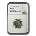 1952 Ireland Sixpence MS-65+ NGC