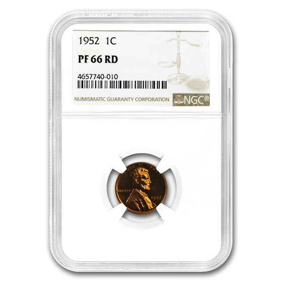 1952 Lincoln Cent PF-66 NGC (Red)