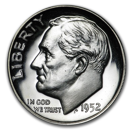 1952 Roosevelt Dime Gem Proof 1952 Roosevelt Dime Gem Proof