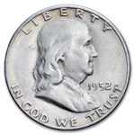 1952-S Franklin Half Dollar 20-Coin Roll Avg Circ