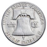 1952-S Franklin Half Dollar 20-Coin Roll Avg Circ