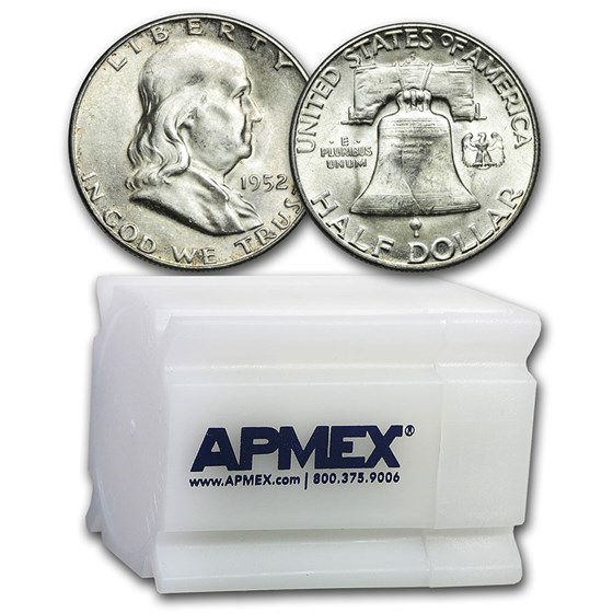 1952-S Franklin Half Dollar 20-Coin Roll BU 1952-S Franklin Half Dollar 20-Coin Roll BU