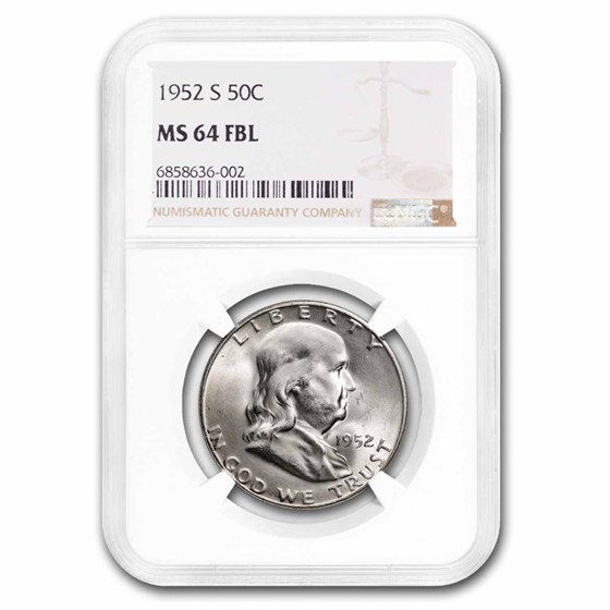 1952-S Franklin Half Dollar MS-64 NGC (FBL) 1952-S Franklin Half Dollar MS-64 NGC (FBL)