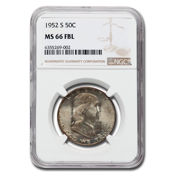 1952-S Franklin Half Dollar MS-66 NGC (FBL) 1952-S Franklin Half Dollar MS-66 NGC (FBL)