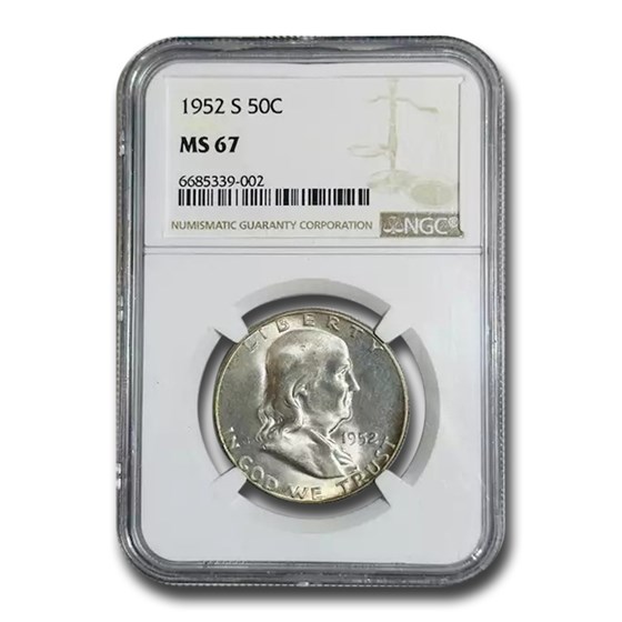 1952-S Franklin Half Dollar MS-67 NGC 1952-S Franklin Half Dollar MS-67 NGC