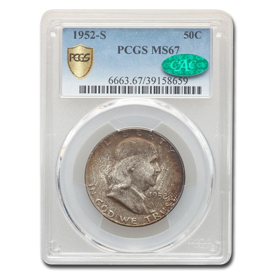 1952-S Franklin Half Dollar MS-67 PCGS CAC 1952-S Franklin Half Dollar MS-67 PCGS CAC
