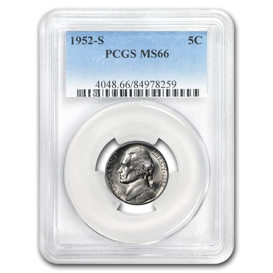 1952-S Jefferson Nickel MS-66 PCGS 1952-S Jefferson Nickel MS-66 PCGS