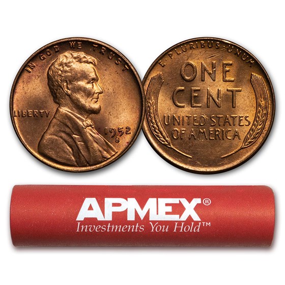 1952-S Lincoln Cent 50-Coin Roll BU 1952-S Lincoln Cent 50-Coin Roll BU