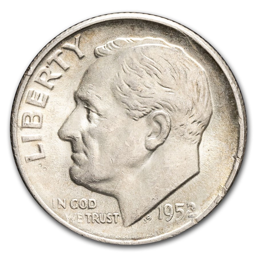 1952-S Roosevelt Dime AU