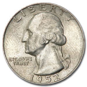 1952-S Washington Quarter AU