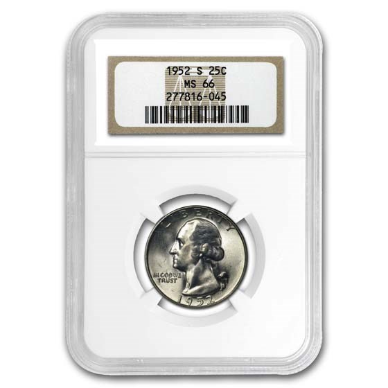 1952-S Washington Quarter MS-66 NGC 1952-S Washington Quarter MS-66 NGC