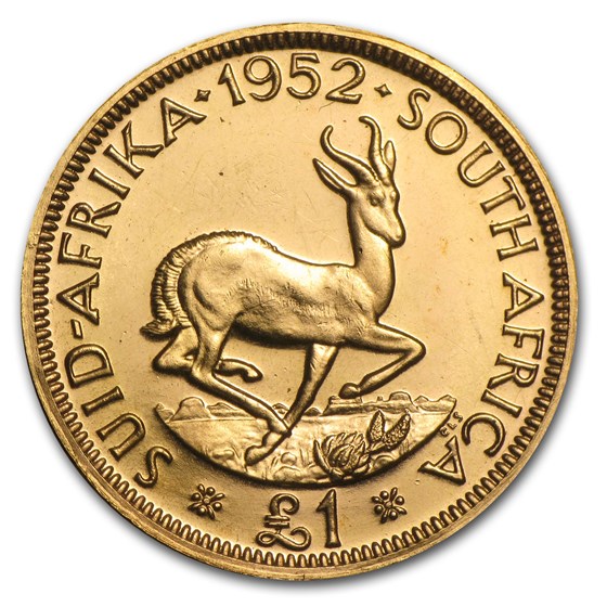 1952 South Africa Gold 1 Pound George VI BU/Proof