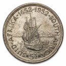 1952 South Africa Silver 5 Shillings AU (300th Anniv. Cape Town)