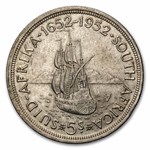 1952 South Africa Silver 5 Shillings AU (300th Anniv. Cape Town)