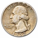 1952 Washington Quarter 40-Coin Roll Avg Circ