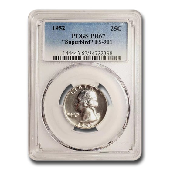 1952 Washington Quarter PR-67 PCGS (Superbird, FS-901) 1952 Washington Quarter PR-67 PCGS (Superbird, FS-901)
