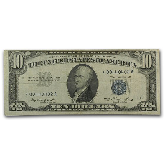 1953* $10 Silver Certificate F/VF 1953* $10 Silver Certificate F/VF