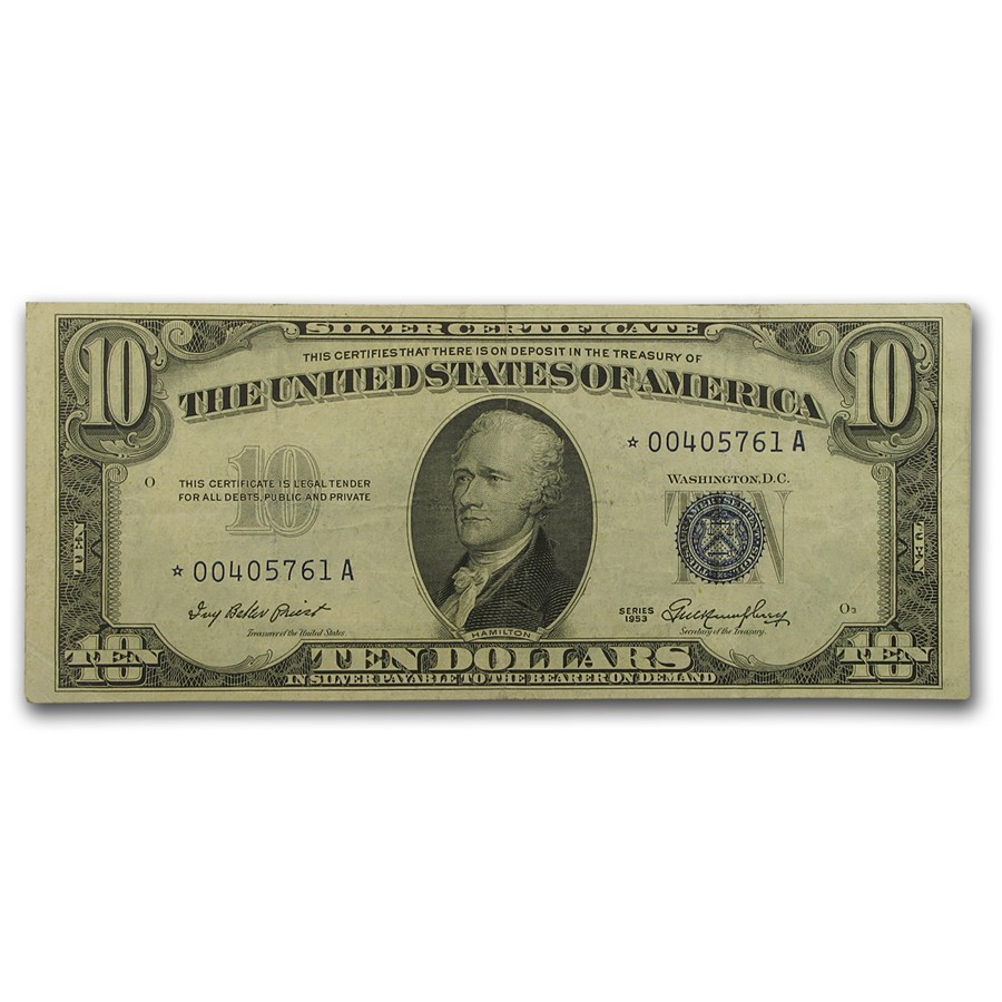 1953* $10 Silver Certificate VF (Fr#1706*) Star Note