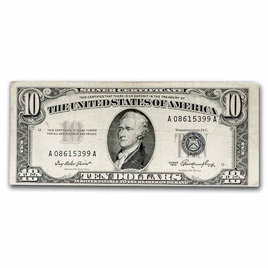 1953 $10 Silver Certificate VF (Fr#1706)