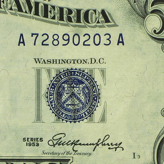 Buy 1953-1953-B $5.00 Silver Certificate CU | APMEX