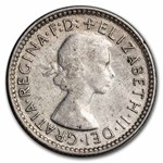 1953-1963 Australia Silver 6 Pence Elizabeth II Avg Circ