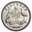 1953-1963 Australia Silver 6 Pence Elizabeth II Avg Circ