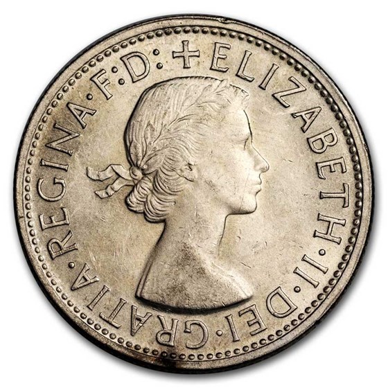 1953-1963 Australia Silver Florin Elizabeth II AU/BU 1953-1963 Australia Silver Florin Elizabeth II AU/BU