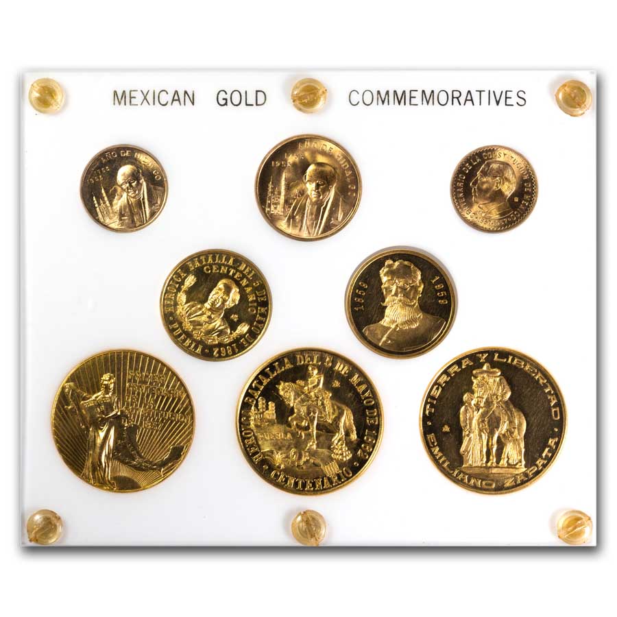 1953-1963 )Mexico Gold Grove Medals Commemorative Type Set