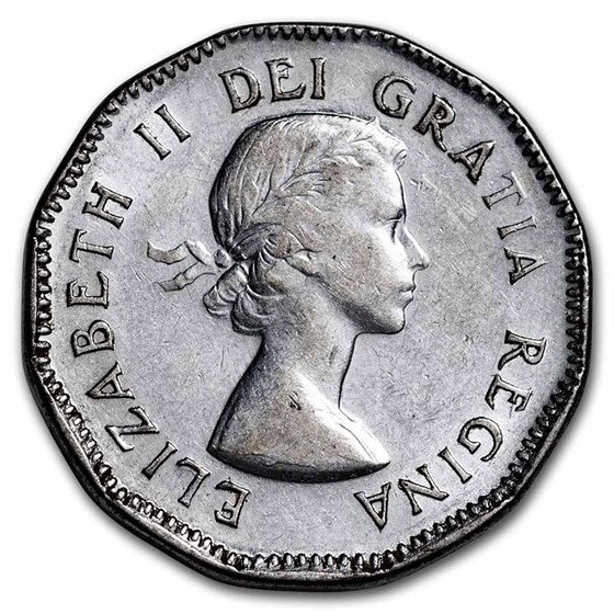 1953-1964 Canada 5 Cents Elizabeth II Avg Circ 1953-1964 Canada 5 Cents Elizabeth II Avg Circ