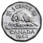 1953-1964 Canada 5 Cents Elizabeth II Avg Circ