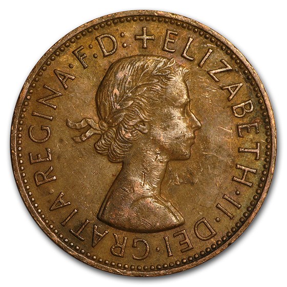 1953-1967 Great Britain Large Penny Elizabeth II Cull 1953-1967 Great Britain Large Penny Elizabeth II Cull