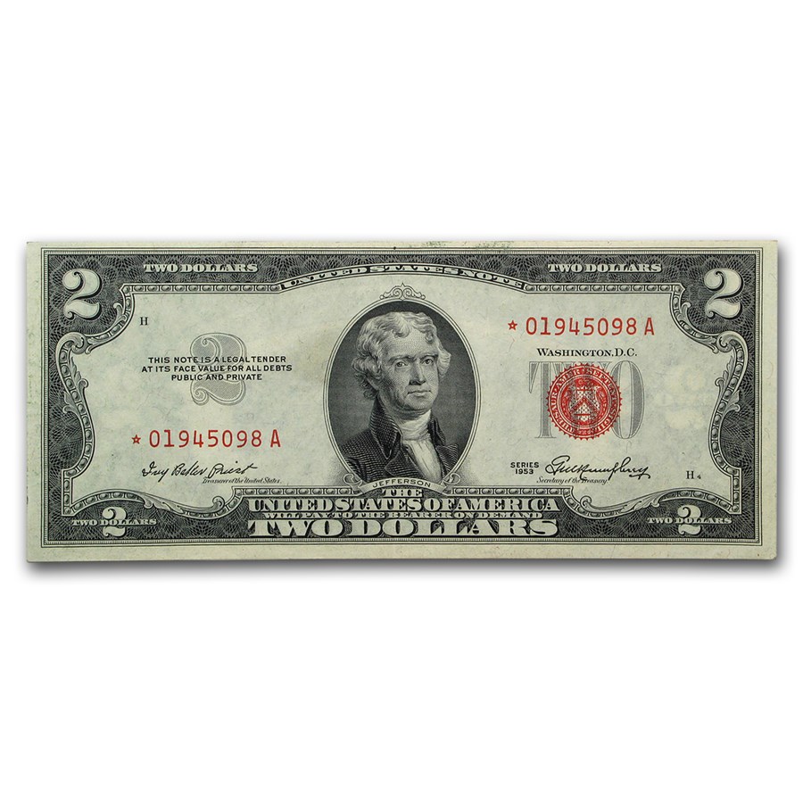 1953* $2.00 U.S. Note Red Seal CU (Fr#1509*) Star Note