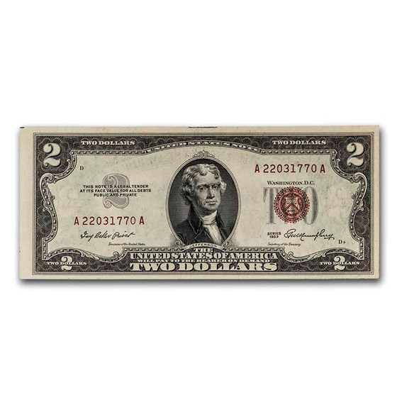 1953 $2.00 U.S. Note Red Seal CU (Fr#1509) 1953 $2.00 U.S. Note Red Seal CU (Fr#1509)