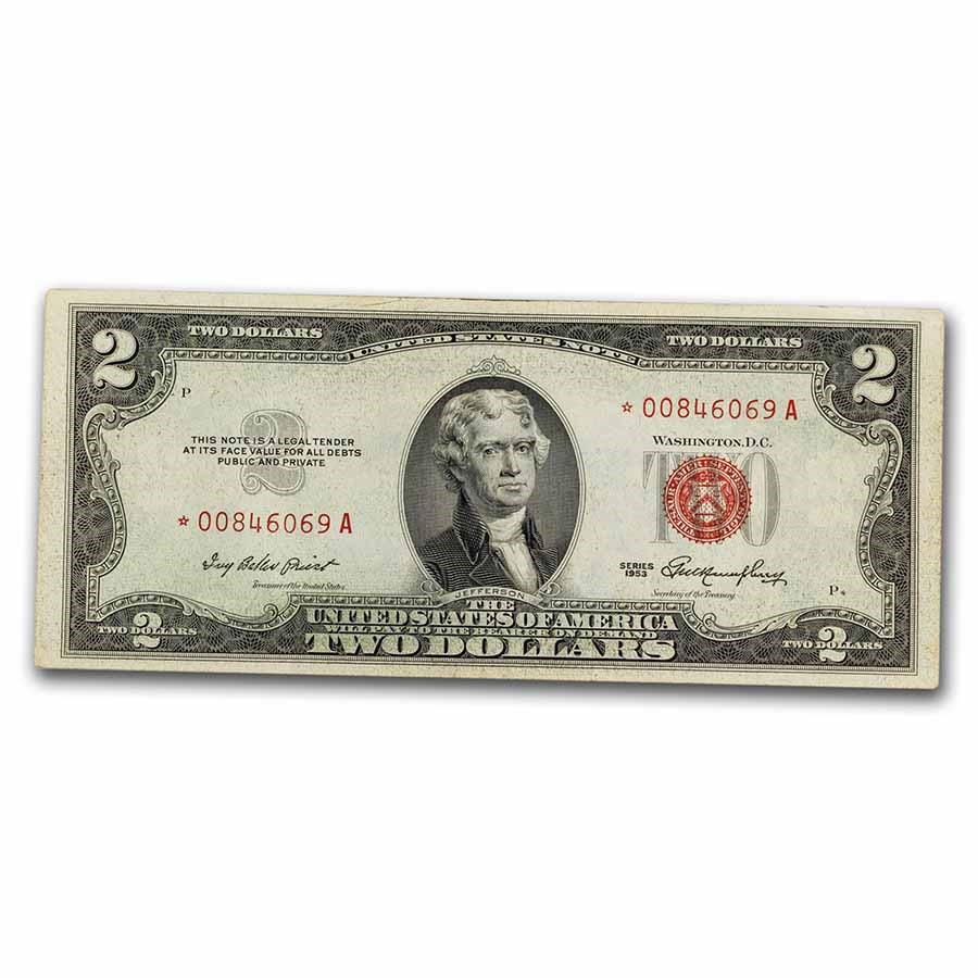 1953* $2.00 U.S. Notes Red Seal Fine (Fr#1509*) Star Note