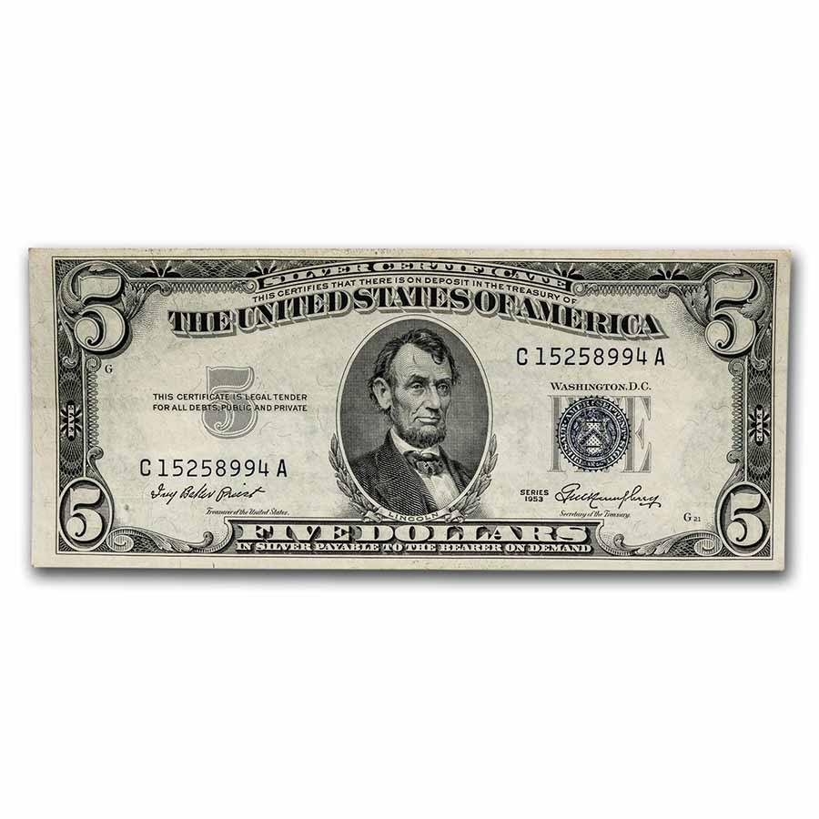 1953 $5 Silver Certificate XF (Fr#1655)
