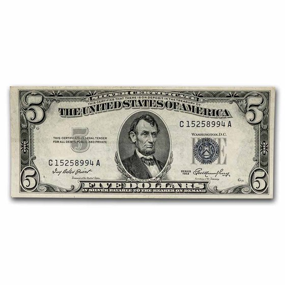 1953 $5 Silver Certificate XF (Fr#1655) 1953 $5 Silver Certificate XF (Fr#1655)