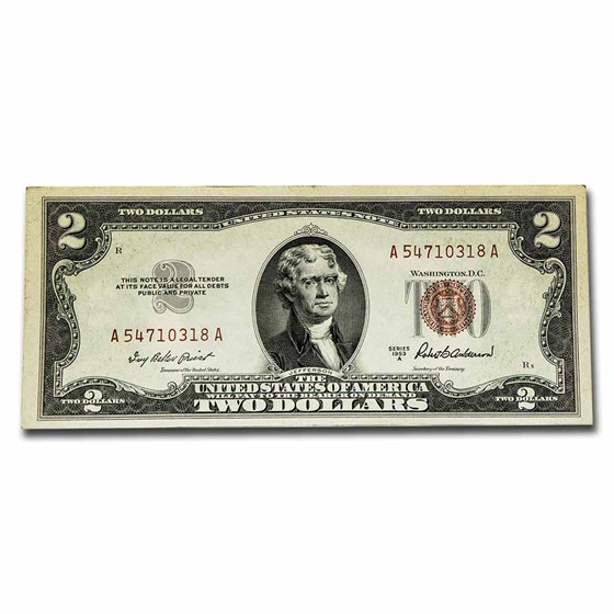 1953-A $2.00 U.S. Note Red Seal XF (Fr#1510) 1953-A $2.00 U.S. Note Red Seal XF (Fr#1510)