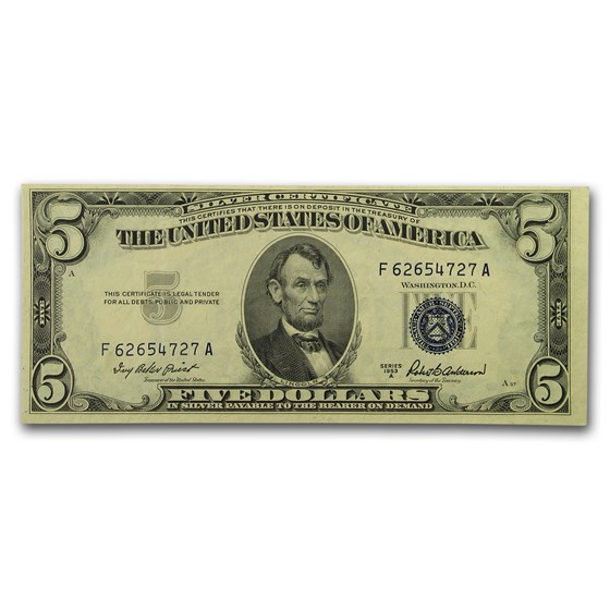 1953-A $5.00 Silver Certificate CU (Fr#1656) 1953-A $5.00 Silver Certificate CU (Fr#1656)