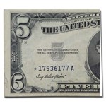 1953-A* $5.00 Silver Certificate VF (Fr#1656*) Star Note