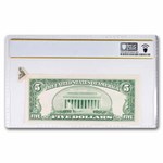 1953-A $5.00 U.S. Note Red Seal CU-65 PPQ PCGS (Fr#1533) Foldover