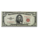 1953-A $5.00 U.S. Note Red Seal XF (Fr#1533)