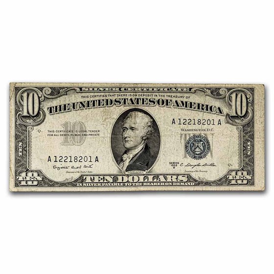 1953-B $10 Silver Certificate VF (Fr#1708) 1953-B $10 Silver Certificate VF (Fr#1708)