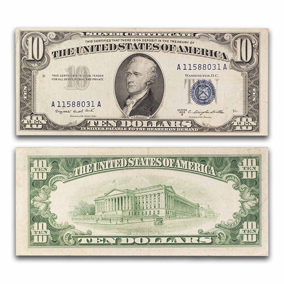 1953-B $10 Silver Certificate VF (Fr#1708)