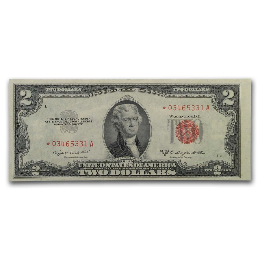 1953-B* $2.00 U.S. Notes Red Seal CU (Fr#1511*) Star Note