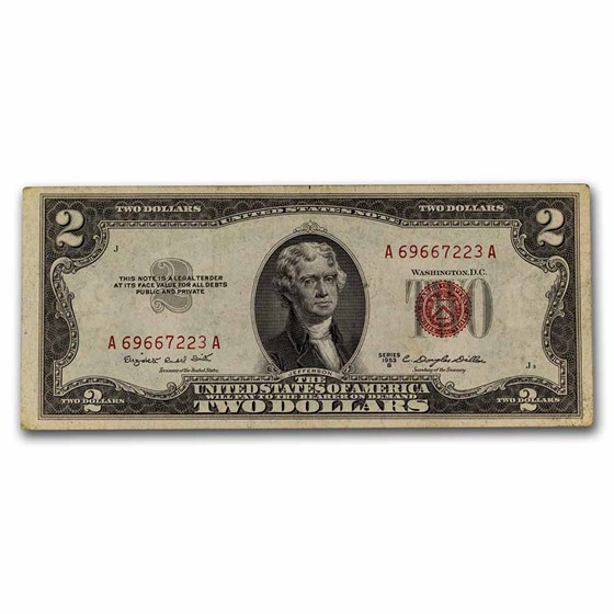 1953-B $2.00 U.S. Notes Red Seal VF (Fr#1511)